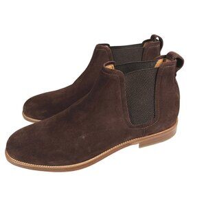 BROOKS BROTHERS Chelsea Boots Brown Suede MADE IN ITALY Pull On Size 10